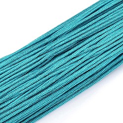 Deep Sky Blue Polyester & Spandex Cord Ropes, 16-Ply, Deep Sky Blue, 2mm, about 109.36 yards(100m)/bundle
