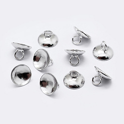 Silver 925 Sterling Silver Pendant Bails, For Globe Glass Bubble Cover Pendants, Silver, 5x7mm, Hole: 2mm