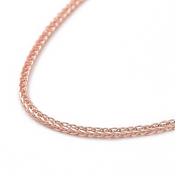 Розовое Золото 925 колье из стерлингового серебра с пшеничными цепочками для женщин, розовое золото , 19.69 дюйм (50 см)