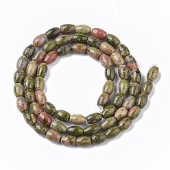 Unakite Natural Unakite Beads Strands, Oval, 6~7x4.5mm, Hole: 0.8mm, about  61~64pcs/Strand, 15.75 inch(40 cm)
