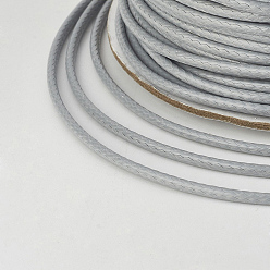 Gris Clair Cordon en polyester ciré coréen écologique, gris clair, 0.5mm, environ 169.51~174.98 yards (155~160m)/rouleau