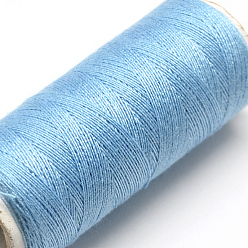 Light Blue 402 Polyester Sewing Thread Cords for Cloth or DIY Craft, Light Blue, 0.1mm, about 120m/roll, 10rolls/bag