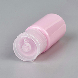 Pink 10 ml de flacons vides en plastique pour animaux de compagnie de couleur macaron, avec couvercles en plastique pp, pour le stockage d'échantillons cosmétiques liquides de voyage, rose, 5.7x2.3 cm, capacité: 10 ml (0.34 fl. oz)