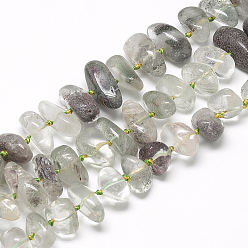 Quartz Crystal Natural Quartz Crystal Beads Strands, Tumbled Stone, Nuggets, 6~11x12~24x10~13mm, Hole: 1mm, about 30~35pcs/strand, 16.3 inch