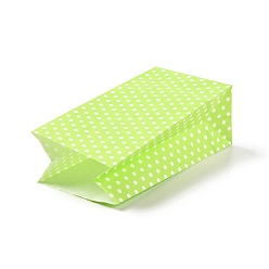 Light Green Rectangle Kraft Paper Bags, None Handles, Gift Bags, Polka Dot Pattern, Light Green, 13x8x24cm