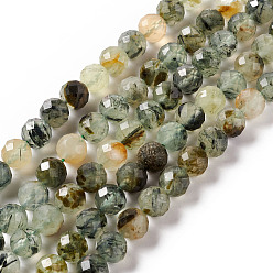 Prehnite Natural Prehnite Beads Strands, Faceted, Round, 8mm, Hole: 0.8mm, about 49pcs/strand, 15.16''(38.5cm)
