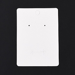 White Rectangle Strawberry Earring Display Cards, White, 8x5.7x0.04cm, Hole: 2mm