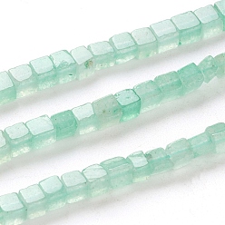 Green Aventurine Natural Green Aventurine Beads Strands, Cube, 4x4x4mm, Hole: 0.7mm, about 93pcs/Strand, 15.75 inch(40cm)