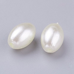 Beige Perles de nacre en plastique ABS, riz, beige, 11x7.5mm, trou: 1 mm, environ 1406 pièces / livre