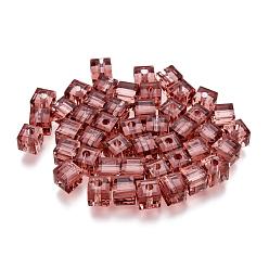 Purple Imitation Austrian Crystal Beads, Grade AAA, Faceted, Cube, Purple, 4x4x4mm(size within the error range of 0.5~1mm), Hole: 0.7~0.9mm
