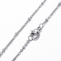Stainless Steel Color 304 Stainless Steel Cable Chain Necklaces, with Lobster Claw Clasps, Stainless Steel Color, 17.91 inch(45.5cm), 1.5mm