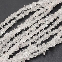Quartz Crystal Chips Natural Quartz Crystal Beads Strands, Rock Crystal Beads, 3~8x3~12x3~5mm, Hole: 1mm, about 32 inch