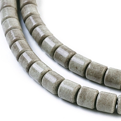 Slate Gray Natural Agate Beads Strands, Dyed, Column, Slate Gray, 4x3.5~4mm, Hole: 1mm, 108pcs/strand, 15.7 inch