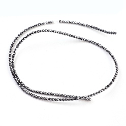 Black Non-Magnetic Synthetic Hematite Beads Strands, Faceted, Round, Black, 2mm, Hole: 0.8mm, about 210pcs/strand, 16 inch