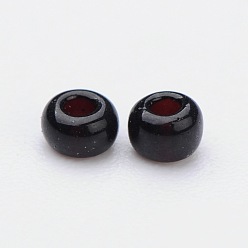 Black 12/0 Grade A Round Glass Seed Beads, Baking Paint, Black, 12/0, 2x1.5mm, Hole: 0.7mm, about 30000pcs/bag