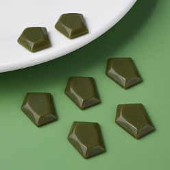 Dark Olive Green Opaque Acrylic Cabochons, Pentagon, Dark Olive Green, 23.5x18x4mm, about 450pcs/500g