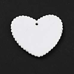 Noir Pendentifs acryliques imprimés, coeur avec motif imprimé léopard, noir, 26x31.5x2mm, Trou: 1.5mm