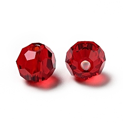 Темно-Красный Имитация Австрийские кристаллические шарики, класс AAA, граненый (32 граней), круглые, темно-красный, 6 мм, отверстие : 0.7~0.9 мм