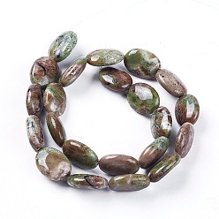 Green Opal Natural Green Opal Beads Strands, Oval, 17.5~19x13.5~14x6~7mm, Hole: 0.8mm, about 22pcs/strand, 15.5~15.7 inch(39.5~40cm)
