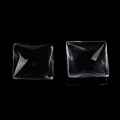 Clear Transparent Glass Square Cabochons, Clear, 30x30x7mm