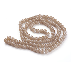 Tan Imitation Jade Glass Beads Strands, Spray Painted, Round, Tan, 8mm, Hole: 1.3~1.6mm, about 100pcs/strand, 31.4 inch