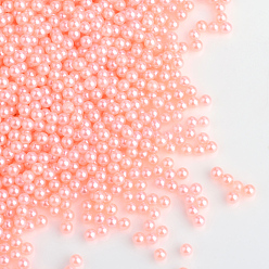 Pink Imitation Pearl Acrylic Beads, No Hole, Round, Pink, 4mm, about 10000pcs/bag