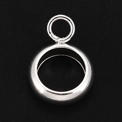 Silver 201 Stainless Steel Tube Bails, Loop Bails, Ring, Silver, 10x7x2.5mm, Hole: 2mm, 5mm Inner Diameter