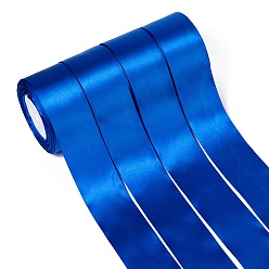 Blue Single Face Satin Ribbon, Polyester Ribbon, Blue, 2 inch(50mm), about 25yards/roll(22.86m/roll), 100yards/group(91.44m/group), 4rolls/group