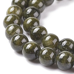 Цвет Оливы Ископаемого бисером, окрашенные, круглые, оливковый, 6 мм, отверстие : 0.8 мм, около 66 шт / нитка, 16 дюйм