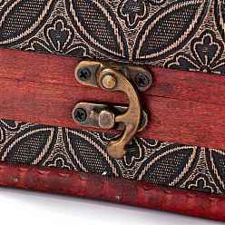 Gris Boite a bijoux vintage en bois, coffres au trésor décoratifs en cuir pu, avec poignée de transport et loquet, rectangle avec motif pièce de monnaie, grises , 11.9x9.05x9 cm