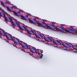 Purple Braided Steel Wire Rope Cord, Purple, 3mm, about 5.46 yards(5m)/roll