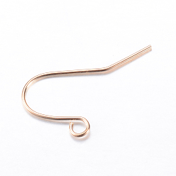 Light Gold Iron Earring Hooks, Ear Wire, with Horizontal Loop, Light Gold, 19x16mm, Hole: 2mm, 22 Gauge, Pin: 0.6mm