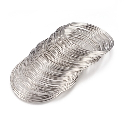 Platinum Steel Memory Wire, for Collar Necklace Making, Nickel Free, Platinum, 20 Gauge, 0.8mm, 115mm inner diameter, 600 circles/1000g