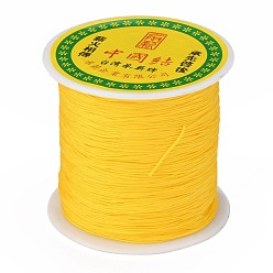 Gold Braided Nylon Thread, Chinese Knotting Cord Beading Cord for Beading Jewelry Making, Gold, 0.5mm, about 150yards/roll