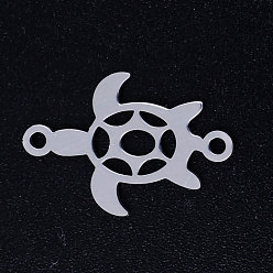 Stainless Steel Color 201 Stainless Steel Links connectors, Turtle, Stainless Steel Color, 18x12x1mm, Hole: 1.2mm