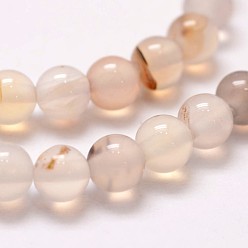 Dendritic Agate Natural Dendritic Agate Bead Strands, Round, 6mm, Hole: 1mm, about 62pcs/strand, 14 inch