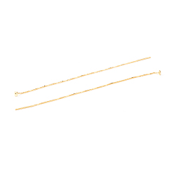 Golden 925 Sterling Silver Ear Thread, Ball Drop Long Chain Tassel Dangle Stud Earrings for Women, Golden, 100mm, Pin: 0.7mm