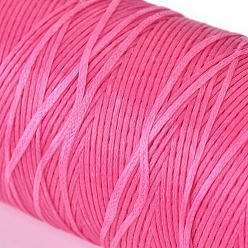 Фуксиновый Вощеный шнур полиэстера, микро шнур макраме, вощеная швейная нить, плоский, красно-фиолетовые, 0.8 мм, около 284.33 ярдов (260 м) / рулон