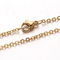 Golden 304 Stainless Steel Cable Chain Necklaces, with Lobster Claw Clasps, Golden, 19.7 inch(50cm)