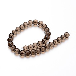 Rosy Brown Glass Round Bead Strands, Rosy Brown, 8mm, Hole: 1mm, about 40pcs/strand, 11 inch