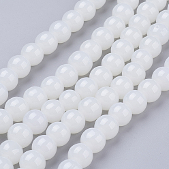 WhiteSmoke Imitation Jade Glass Beads Strands, Spray Painted, Round, WhiteSmoke, 6mm, Hole: 1.3~1.6mm, about 133pcs/strand, 31.4 inch