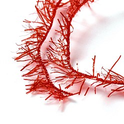 Brique Rouge Fil à crocheter en polyester, fil frotté étincelant, pour lave-vaisselle, torchon, décoration artisanat tricot, firebrick, 10~13x0.5mm, 218.72 verge (200m)/rouleau