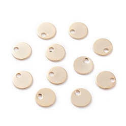 Real 24K Gold Plated Brass Charms, Flat Round, Real 24K Gold Plated, 4x0.2mm, Hole: 0.9mm