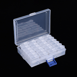 Clear Polypropylene(PP) Beads Organizer Storage Case, 24PCS Polystyrene Removable Individual Box with Snap Shut Lids, Clear, 2.7x1.35x2.8cm, 24pcs Individual Box/packing box