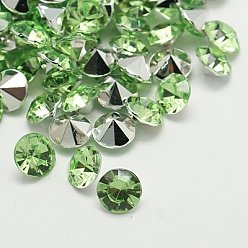 Mixed Color Imitation Taiwan Acrylic Rhinestone Pointed Back Cabochons, Faceted, Diamond, Mixed Color, 2x1.5mm