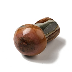 Autres Jaspes Jaspe naturel du désert/jaspe polychrome champignon gua sha pierre, outil de massage de grattage gua sha, pour la méditation relaxante au spa, 45~78x20~45x20~42.5mm