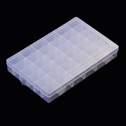 Clear Plastic Clear Beads Storage Containers, Adjustable Dividers Box, 36 Compartments, Rectangle, 17.8x28x4.5cm