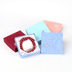 Couleur Mélangete Saint Valentin Cadeaux boîtes Forfaits boîtes bracelet en carton, carrée, couleur mixte, environ8.8 cm de large, 8.8 cm de long, 2.2 cm de haut