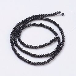 Noir Perles verre opaque brins, facette, rondelle, noir, 2.5x1.5~2mm, Trou: 0.5mm, Environ 185~190 pcs/chapelet, 13.7 pouces ~ 14.1 pouces