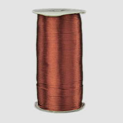 Sienna Eco-Friendly 100% Polyester Thread, Rattail Satin Cord, for Chinese Knotting, Beading, Jewelry Making, Sienna, 2mm, about 250yards/roll(228.6m/roll)